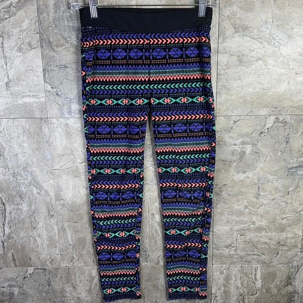 Columbia Blue and multi-coloured skinny leggings Kids Medium‎ 10-12